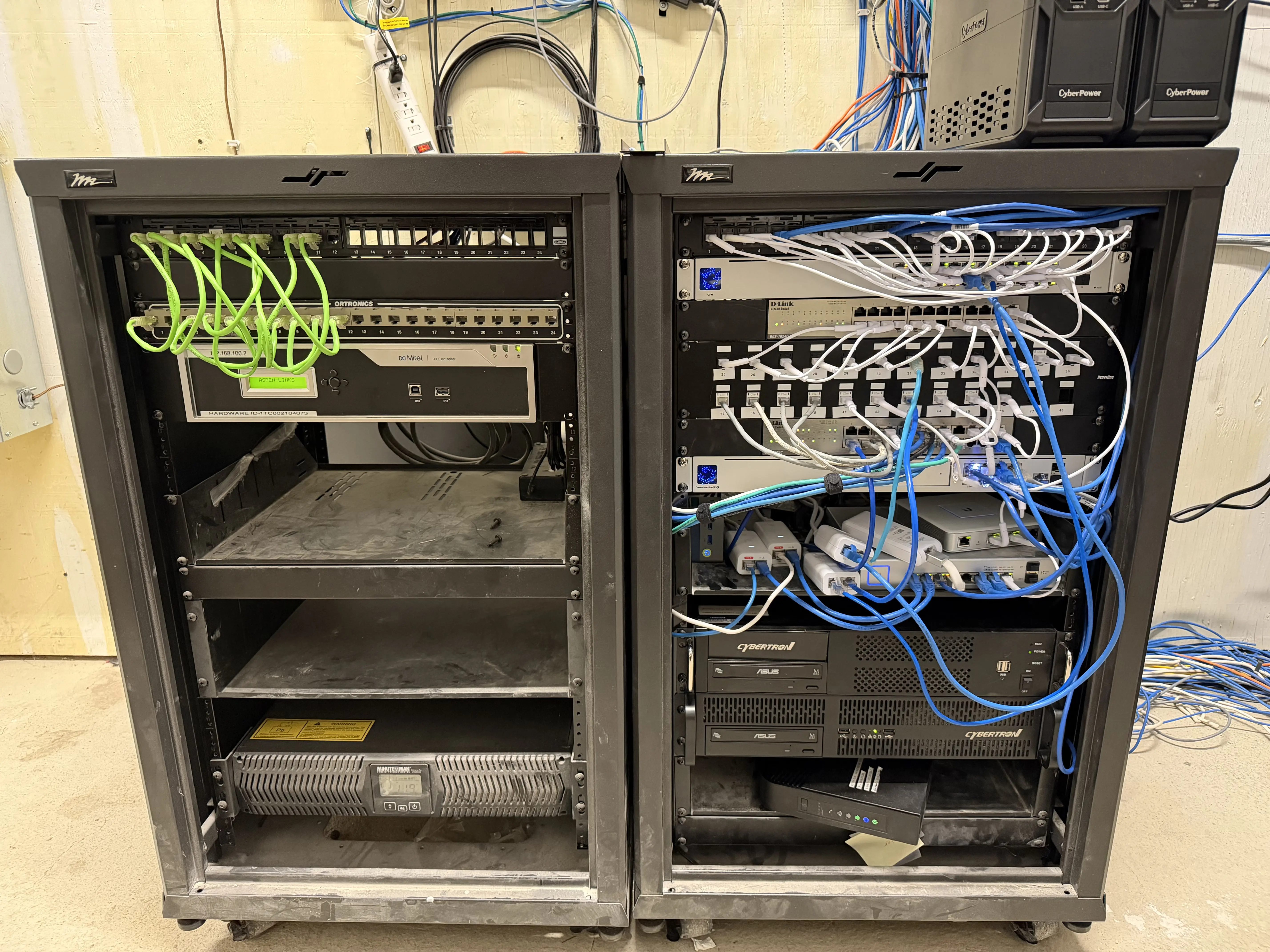 Structured network cabling and rack organization