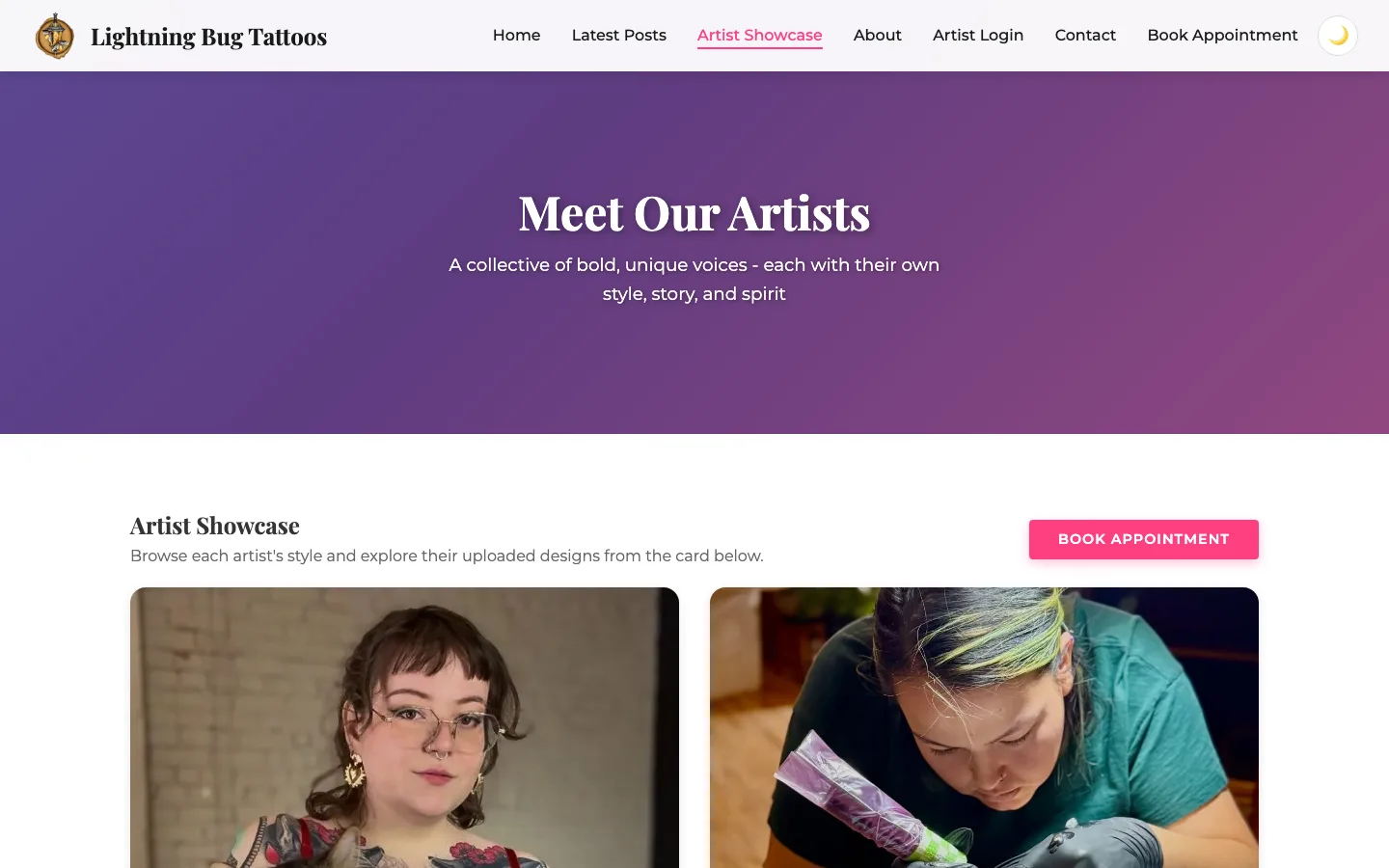 Lightning Bug Tattoos artist showcase page