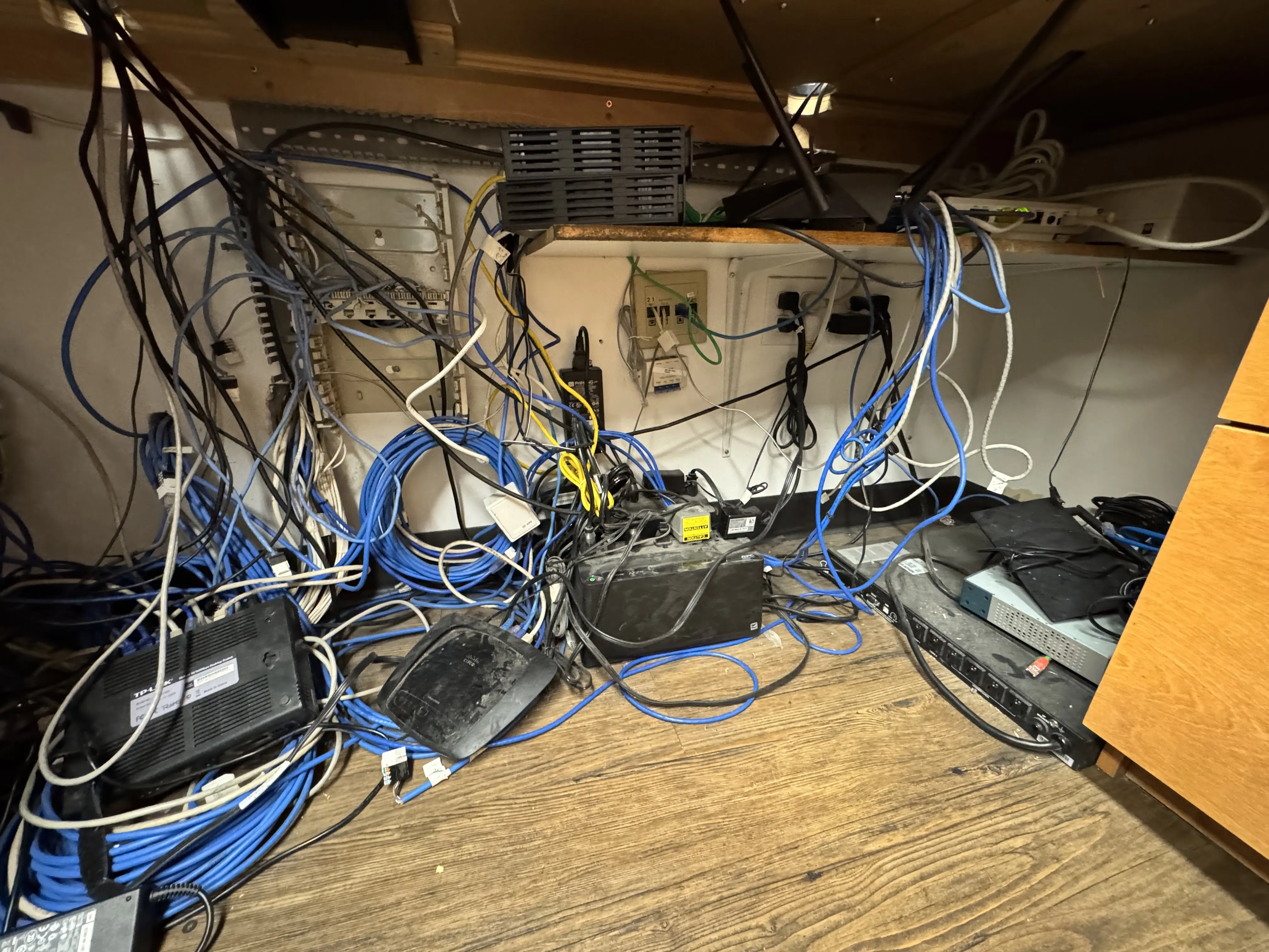 Network cleanup and cable removal at The Open Tap